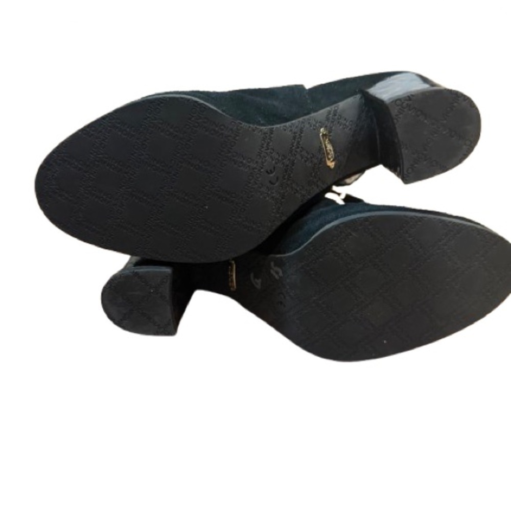 Vionic Lacey Black Suede Slingback Booties 6.5 Tortoise Block Heel - Picture 5 of 9